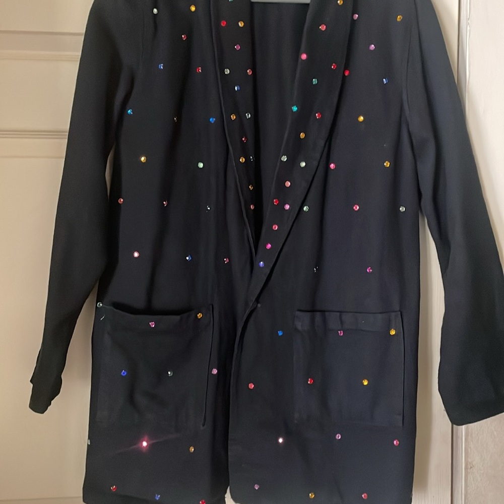 Vintage Jewel Black Denim Blazer